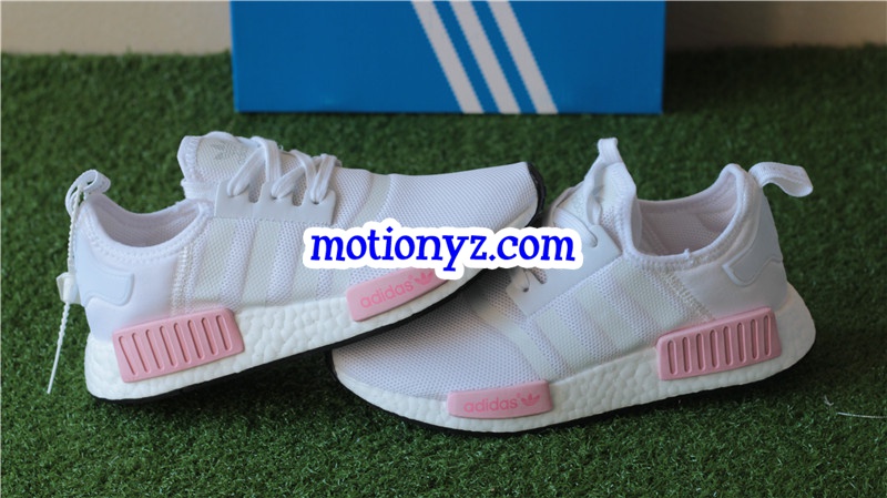 Real Boost Adidas NMD R1 White Pink GS